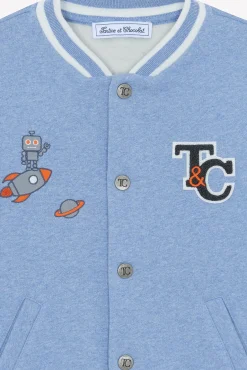 Gilet Bleu grisé effet bomber