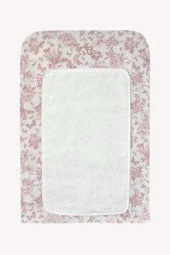 Housse de matelas à langer Imprimé inspiration Toile de Jouy rose