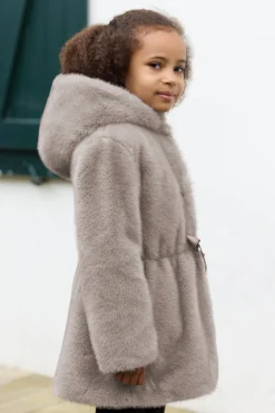 Manteau Taupe imitation fourrure