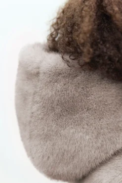 Manteau Taupe imitation fourrure