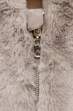 Manteau Taupe imitation fourrure