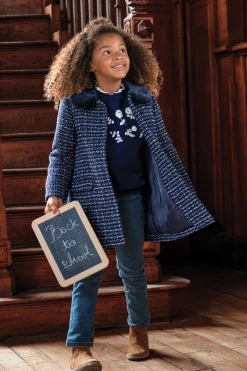 Manteau Marine en tweed