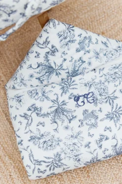 Nid d'ange Imprimé inspiration toile de jouy bleu