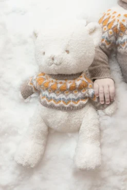 Ourson + Pull Beige jacquard gaston