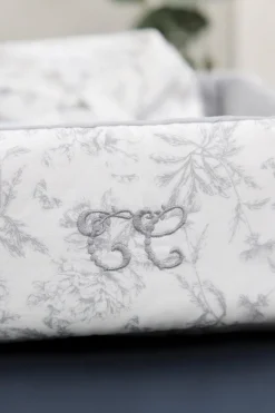 Panière Imprimé inspiration toile de jouy gris