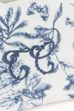 Panière Imprimé inspiration toile de jouy bleu