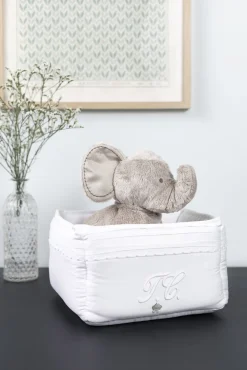 Panière Monogramme blanc