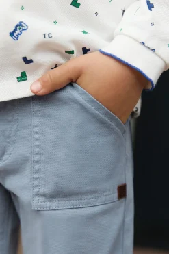 Pantalon Bleu grisé poches