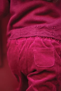 Pantalon Prune velours nœud