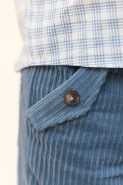 Pantalon Bleu grisé en velours