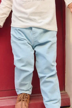 Pantalon Bleu glacier en velours