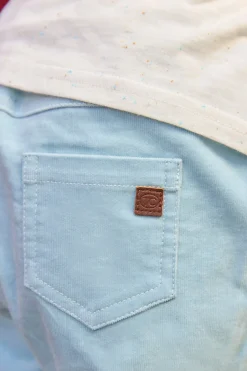 Pantalon Bleu glacier en velours