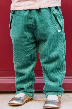Pantalon Emeraude velours nœud