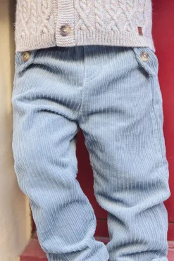 Pantalon Bleu grisé en velours