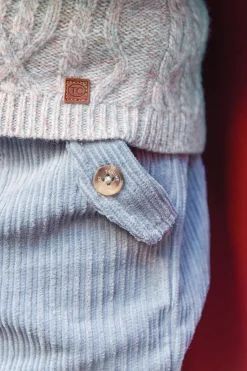 Pantalon Bleu grisé en velours