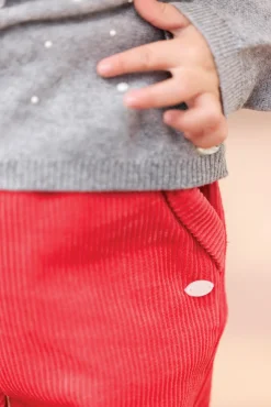 Pantalon Praline velours nœud