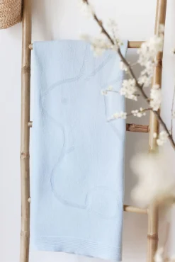 Plaid cachemire Lapin Bleu ciel