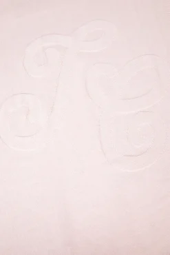 Plaid coton cachemire Rose pâle brodé TC