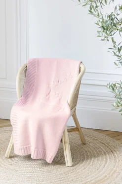 Plaid Laine Hérisson rose pâle