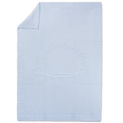 Plaid Laine Hérisson bleu ciel