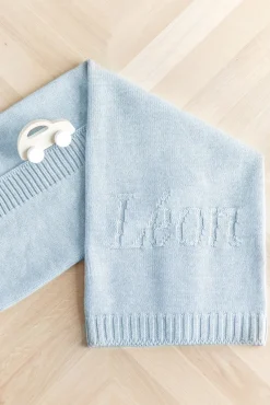 Plaid personnalisé Laine bleu ciel