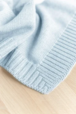 Plaid personnalisé Laine bleu ciel