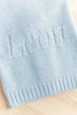 Plaid personnalisé Laine bleu ciel