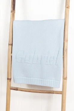 Plaid personnalisé Laine bleu ciel