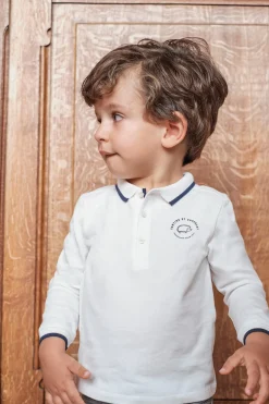 Polo Ecru liseré marine