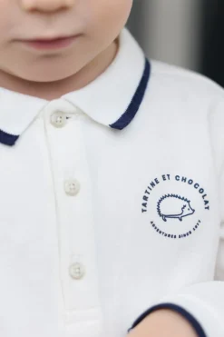 Polo Ecru liseré marine
