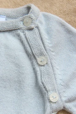 Pull Bleu broderie hérisson