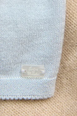 Pull Bleu broderie hérisson