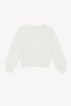 Pull Ecru maille torsadée