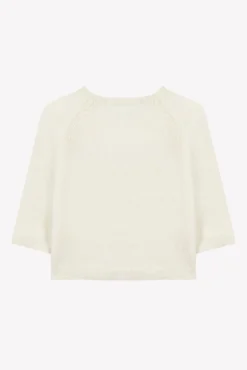 Pull Ecru broderie mouton