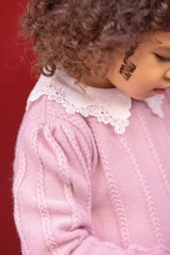 Pull Eglantine col broderie anglaise