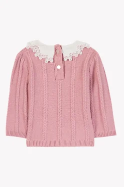 Pull Eglantine col broderie anglaise