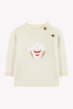 Pull Ecru illustration lapin