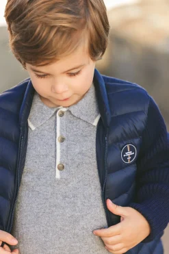 Pull Gris chiné col pointu