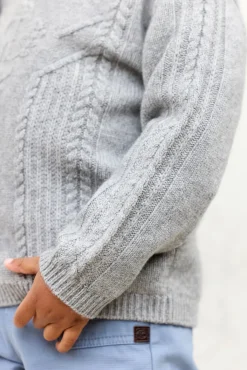 Pull Gris chiné signature TC