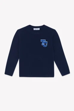 Pull Marine en laine signature TC