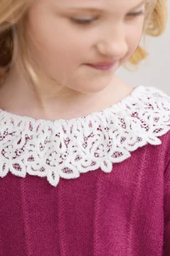 Pull Magenta col volanté