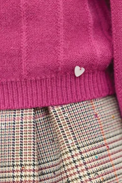 Pull Magenta col volanté