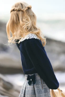 Pull Marine col volanté