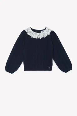 Pull Marine col volanté