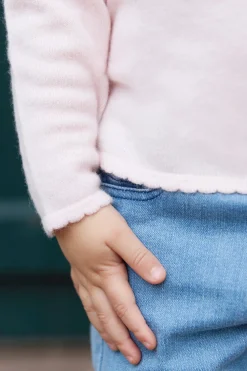 Pull Rose pâle illustration chat