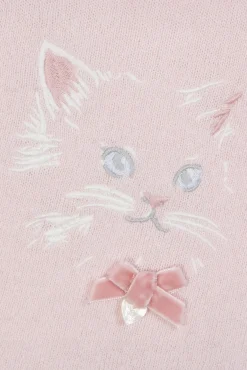 Pull Rose pâle illustration chat