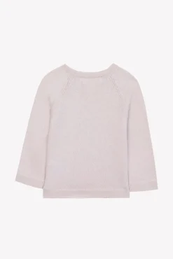 Pull Rose pâle broderie lapin