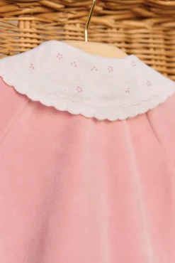 Pyjama Pêche velours broderies