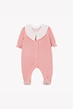 Pyjama Pêche velours broderies