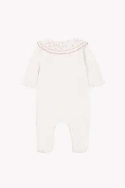 Pyjama Ecru velours broderies